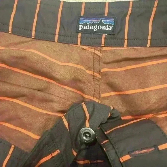 Patagonia brown and orange striped board shorts 38 - Picture 4 of 7
